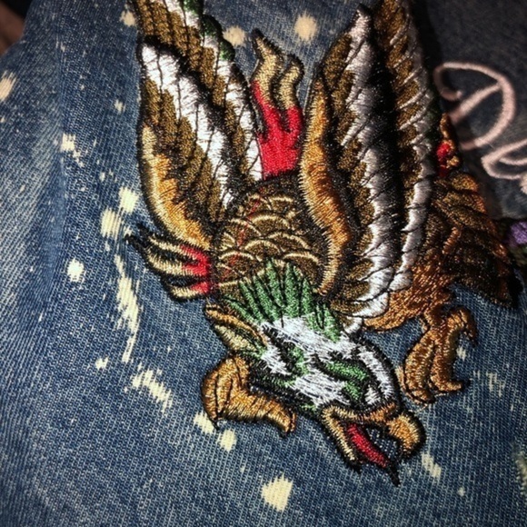 Mens blue jean Sherpa jacket‎ DEATH ABOVE DISHONOR 3XL - Picture 3 of 13